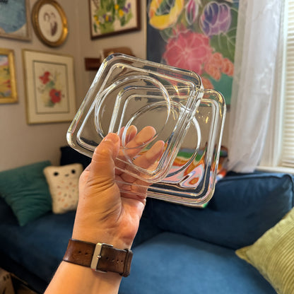 Vintage Clear Glass Coasters (2 Ct)