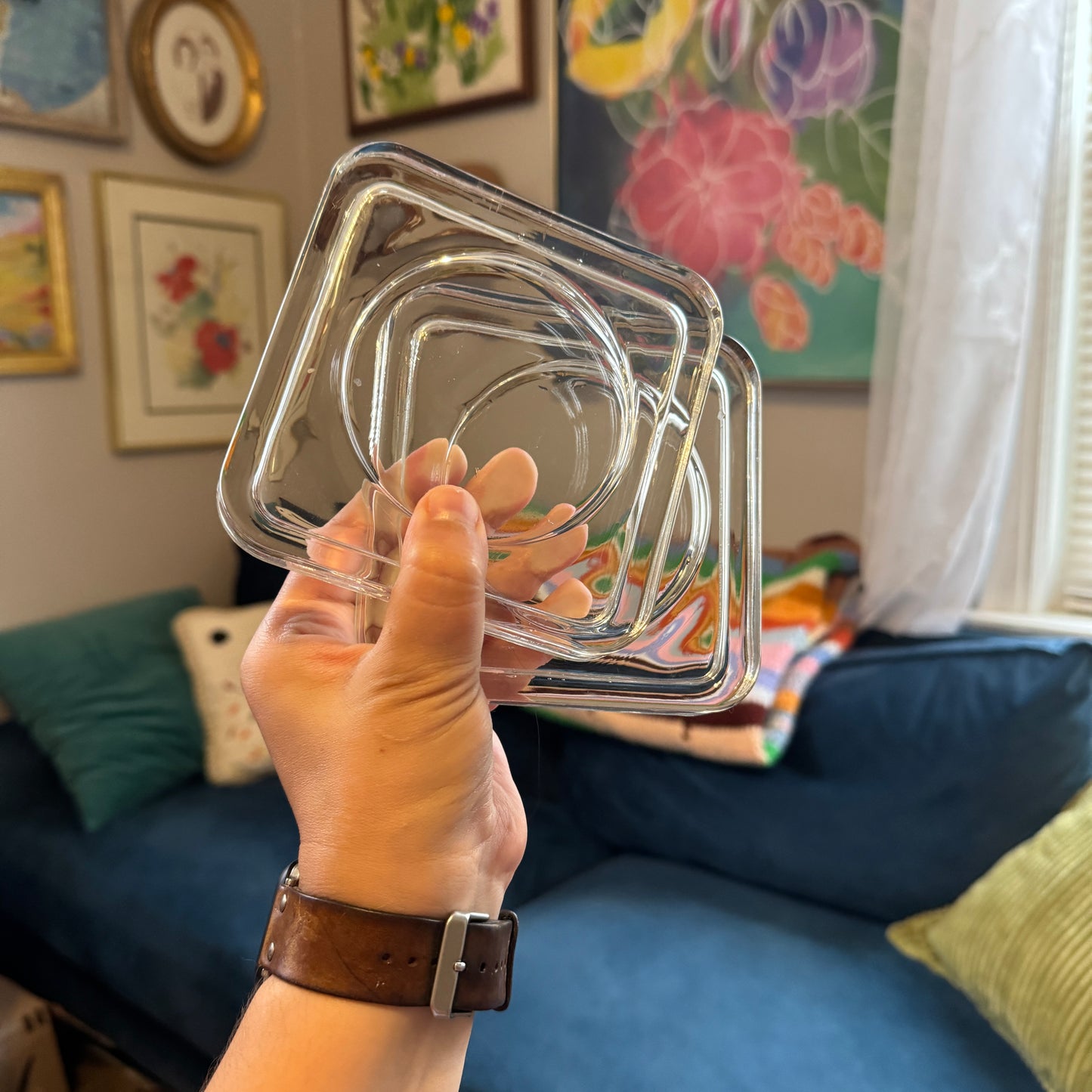 Vintage Clear Glass Coasters (2 Ct)