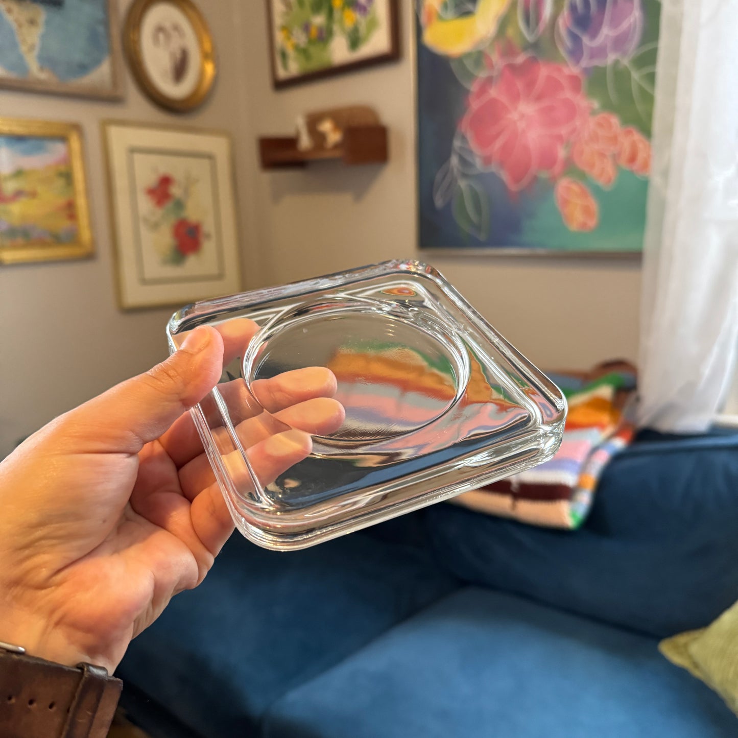 Vintage Clear Glass Coasters (2 Ct)