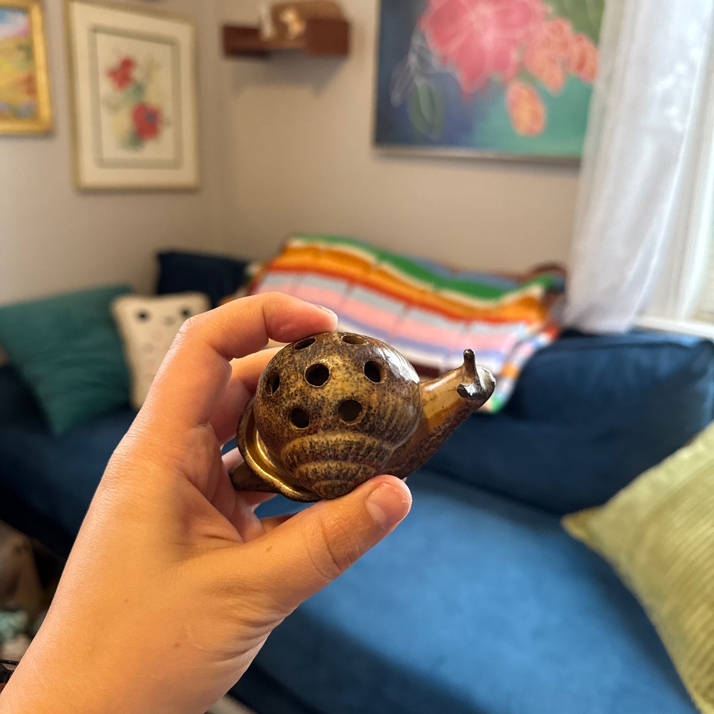 Ceramic Snail Incense Holder