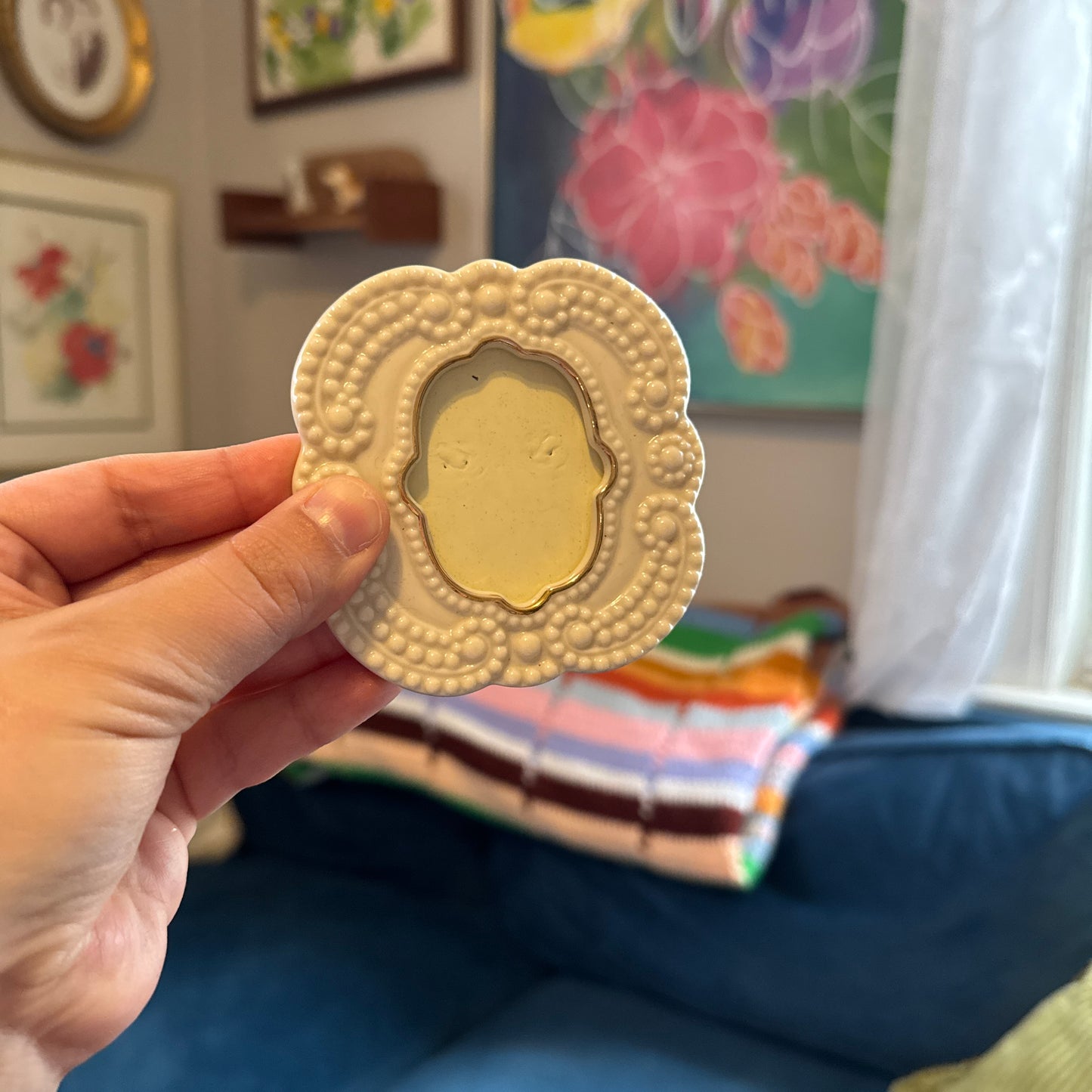 Vintage Ivory/Beige Porcelain Frames (3 Pc)