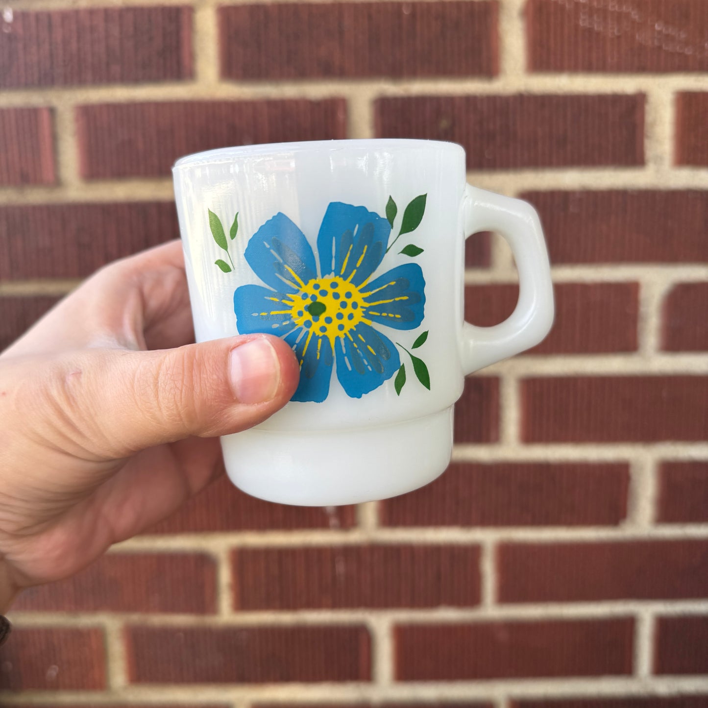 Vintage Anchor Hocking Fire King Flower Power Mug