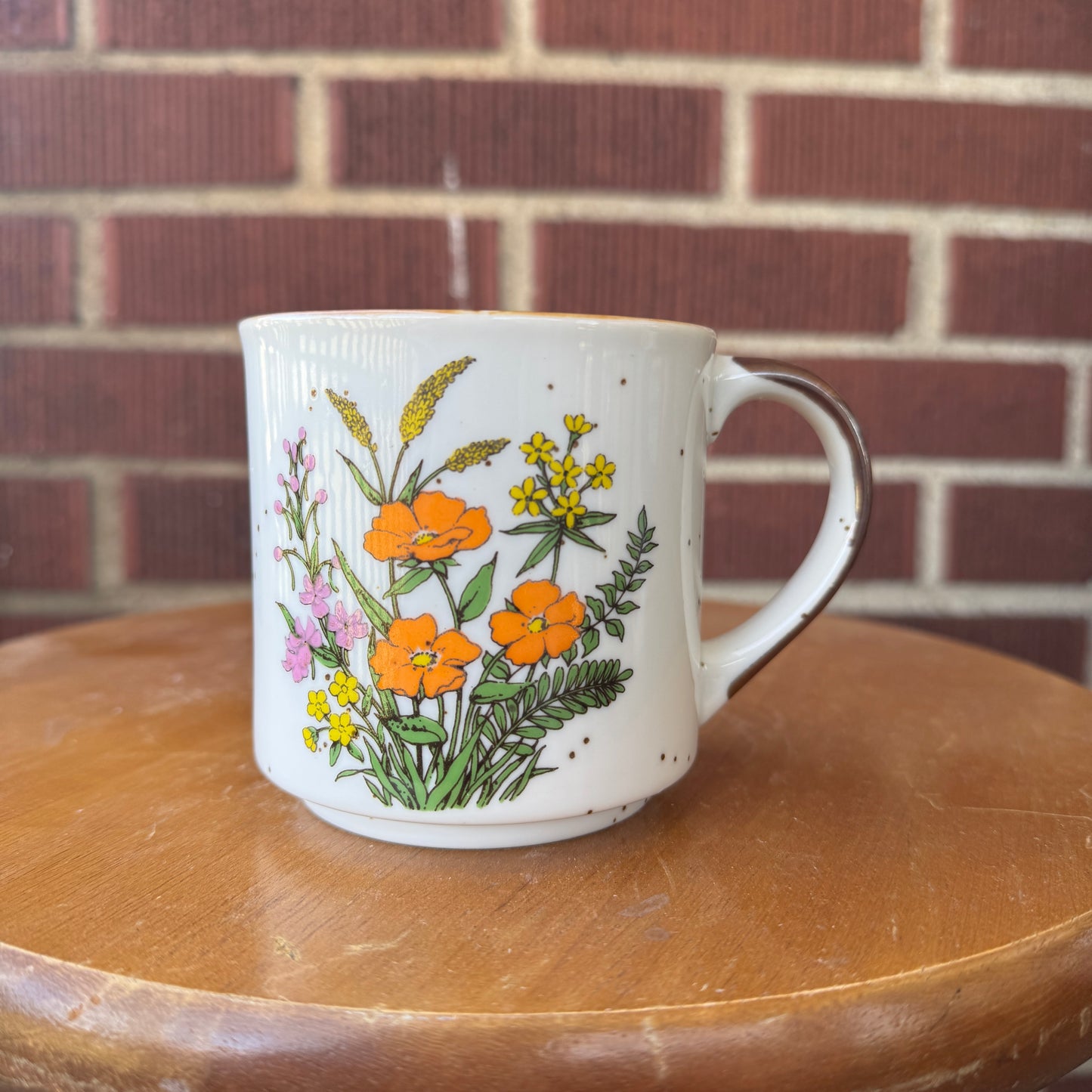 Vintage Japan Stoneware Mug (Orange)