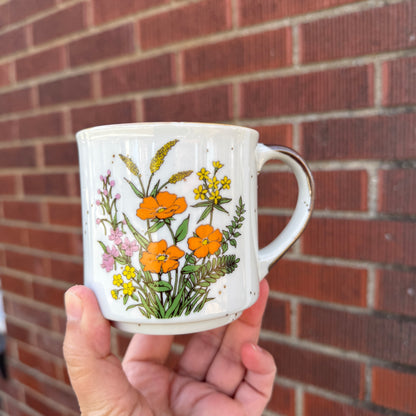 Vintage Japan Stoneware Mug (Orange)