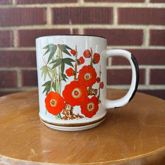 Vintage Japan Stoneware Mug (Red)