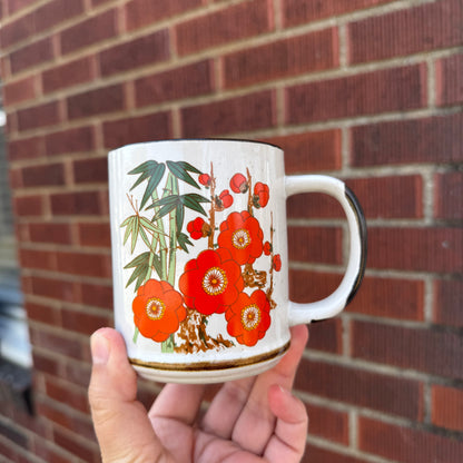 Vintage Japan Stoneware Mug (Red)