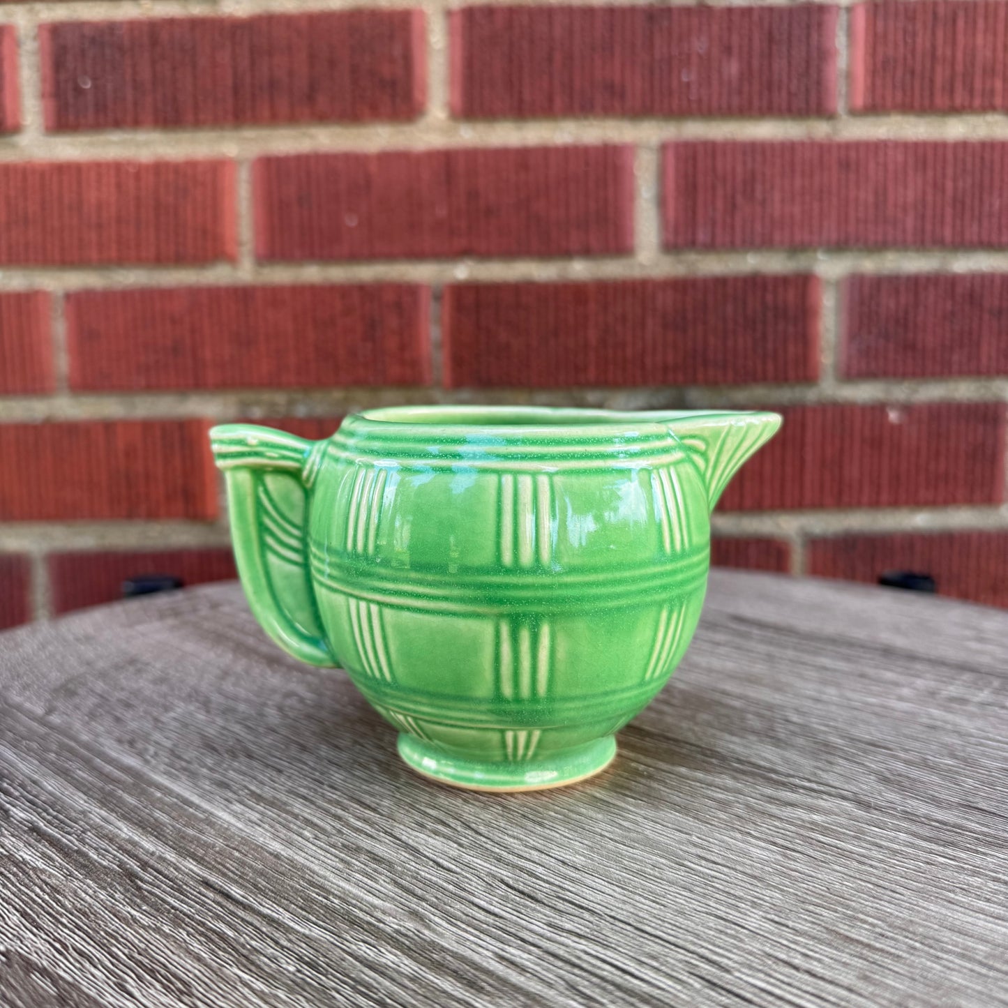 Art Deco Dripmor Ceramic Green Creamer