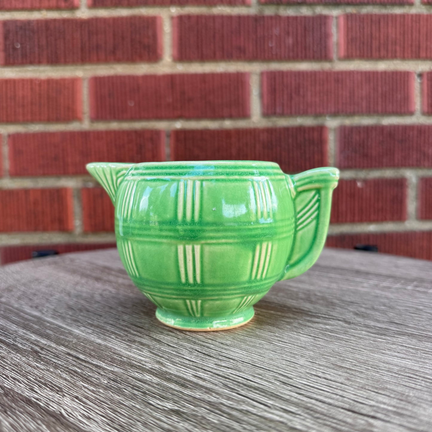 Art Deco Dripmor Ceramic Green Creamer