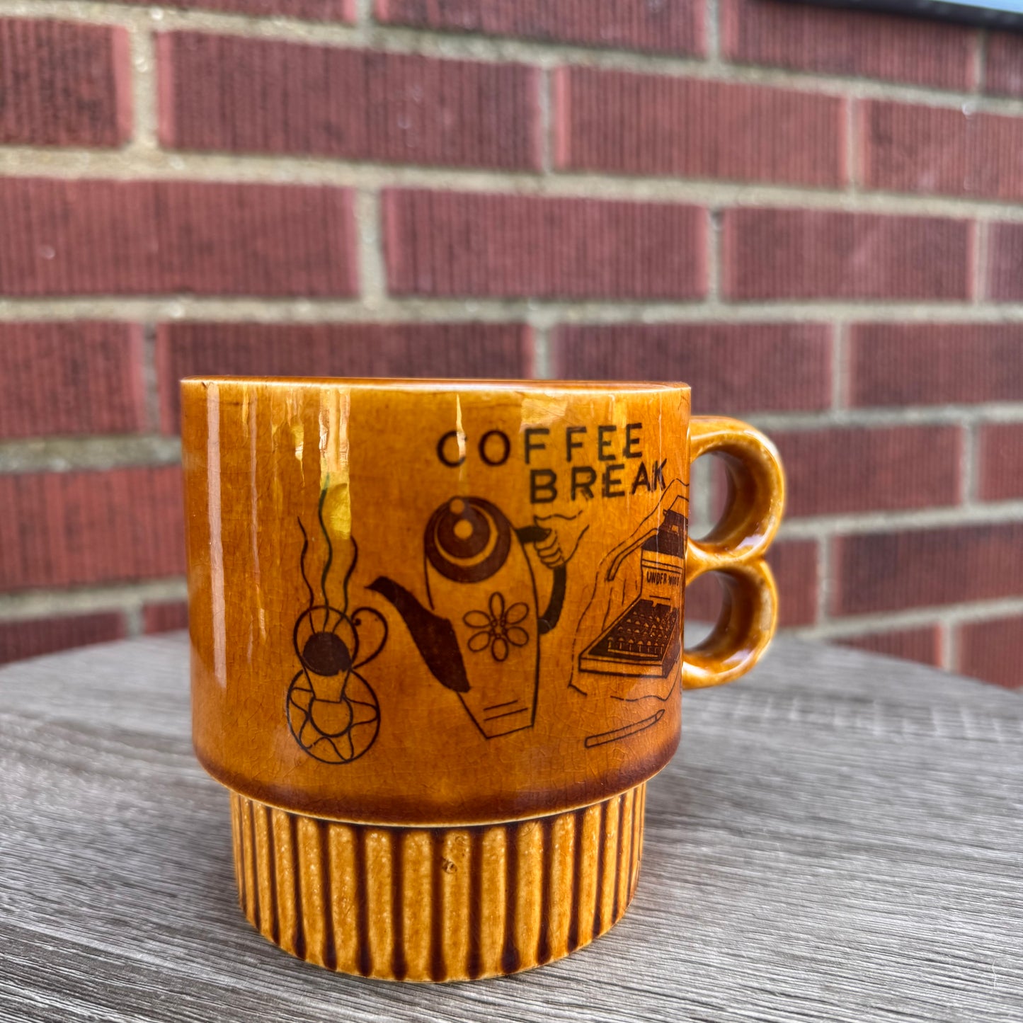 Vintage Japan "Coffee Break" Stackable Mug