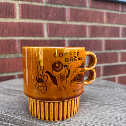 Vintage Japan "Coffee Break" Stackable Mug