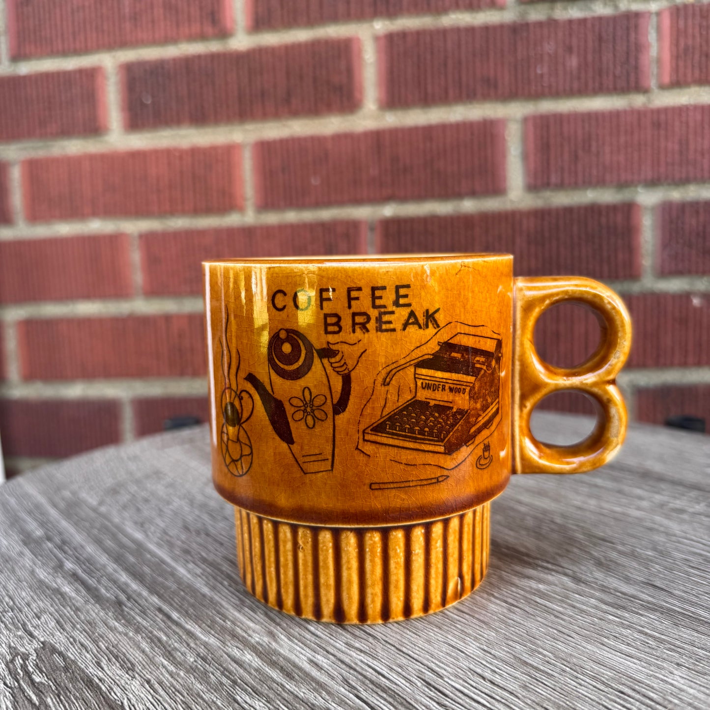 Vintage Japan "Coffee Break" Stackable Mug