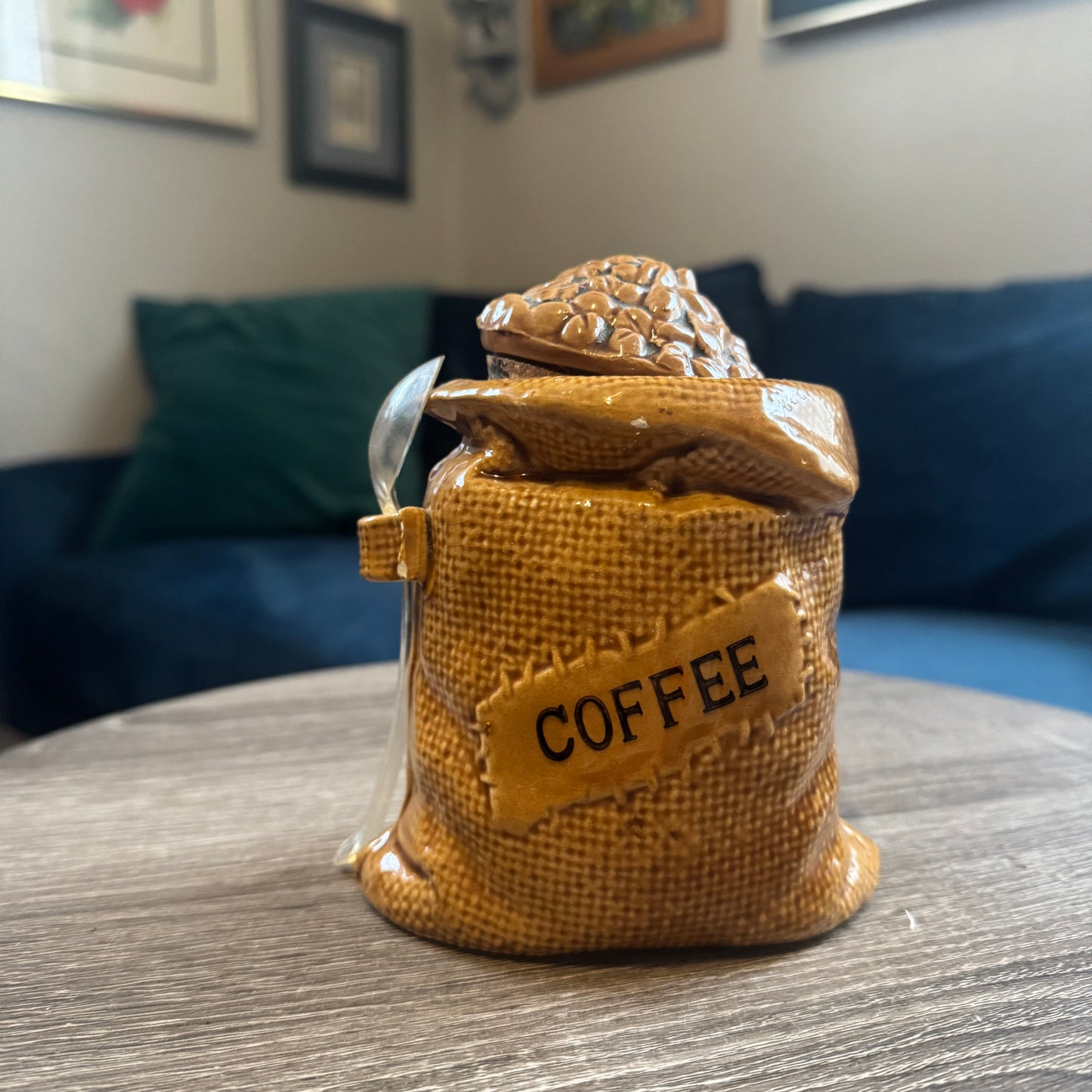 Vintage Ceramic Coffee Sack Planter