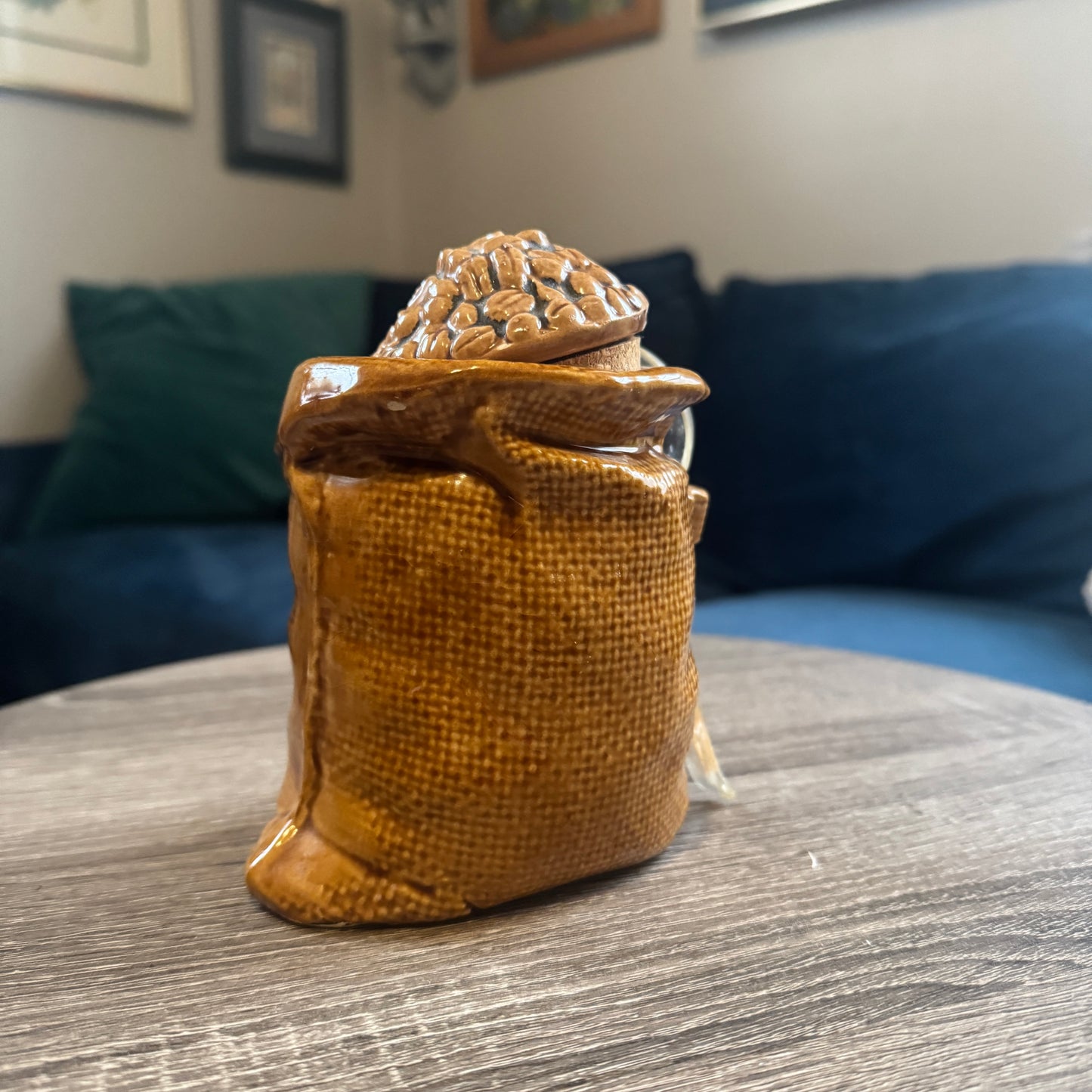 Vintage Ceramic Coffee Sack Planter