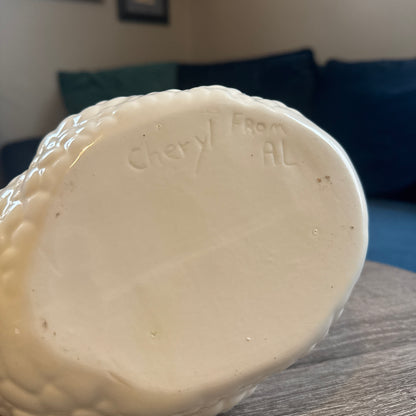 Vintage Ceramic White Swan Planter