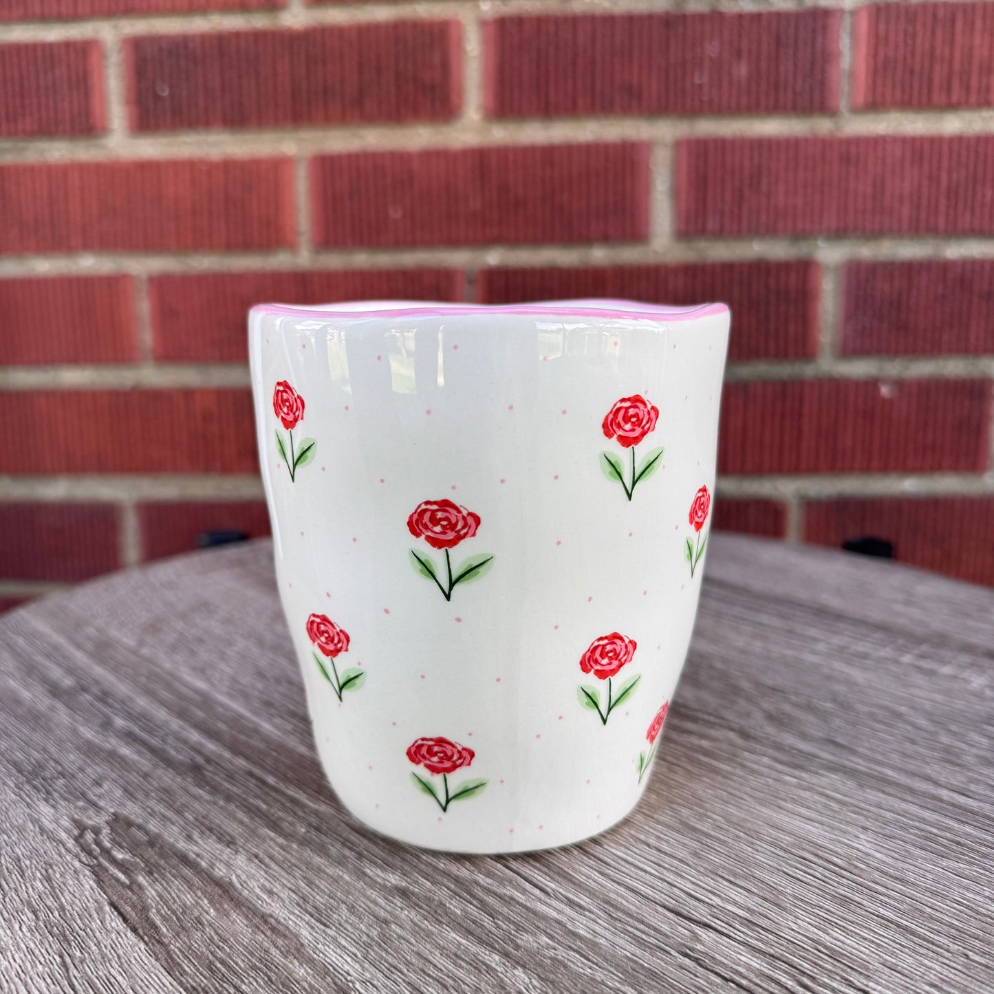 Gooseberry Moon Ceramic Rose Pattern Mug