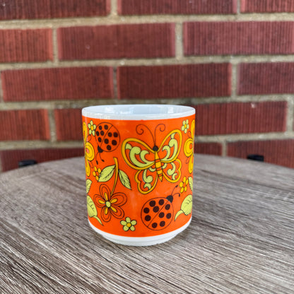 Vintage 1970s Flower Power Butterfly Mug