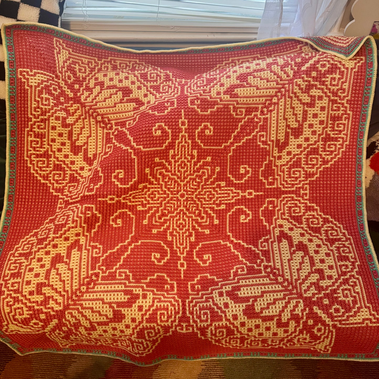 Handmade Butterfly Crocheted Tapestry