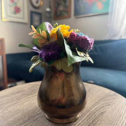 Vintage Prinknash Metallic Pottery Mug Bouquet