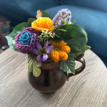 Vintage Prinknash Metallic Pottery Mug Bouquet