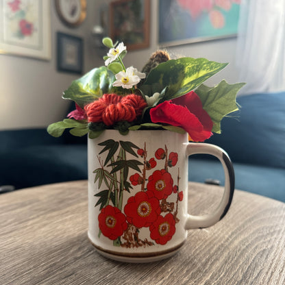 Vintage Japan Stoneware Mug Bouquet