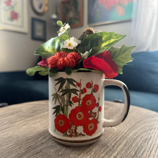 Vintage Japan Stoneware Mug Bouquet