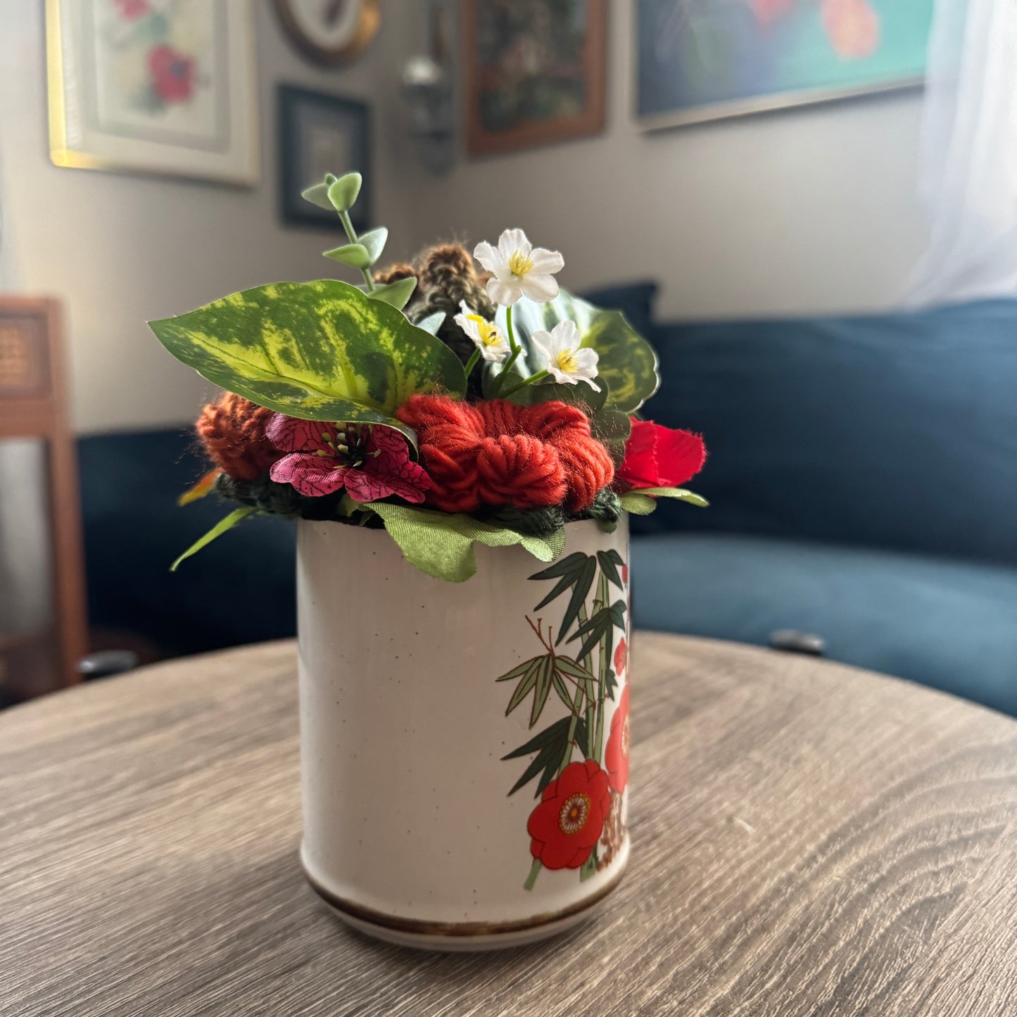 Vintage Japan Stoneware Mug Bouquet