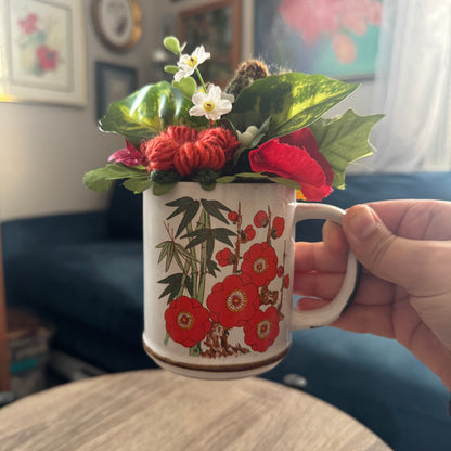 Vintage Japan Stoneware Mug Bouquet