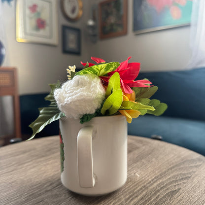 Vintage Garfield Holiday Wreath Mug Bouquet