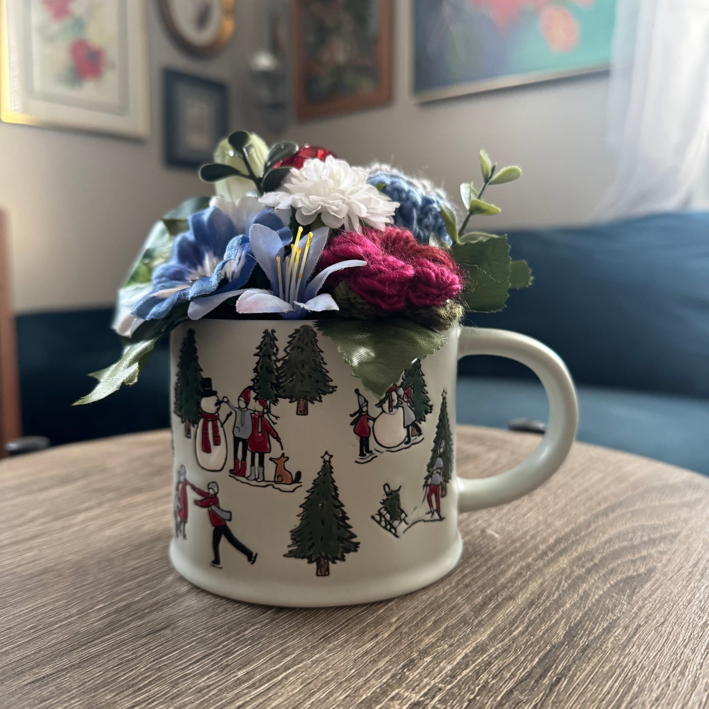Winter Scene Coffee Mug Bouquet