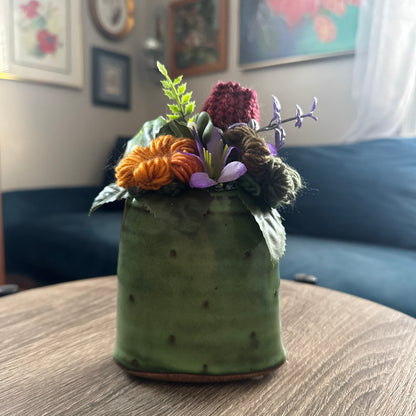 Green Pottery Planter Bouquet
