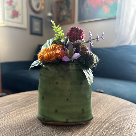Green Pottery Planter Bouquet