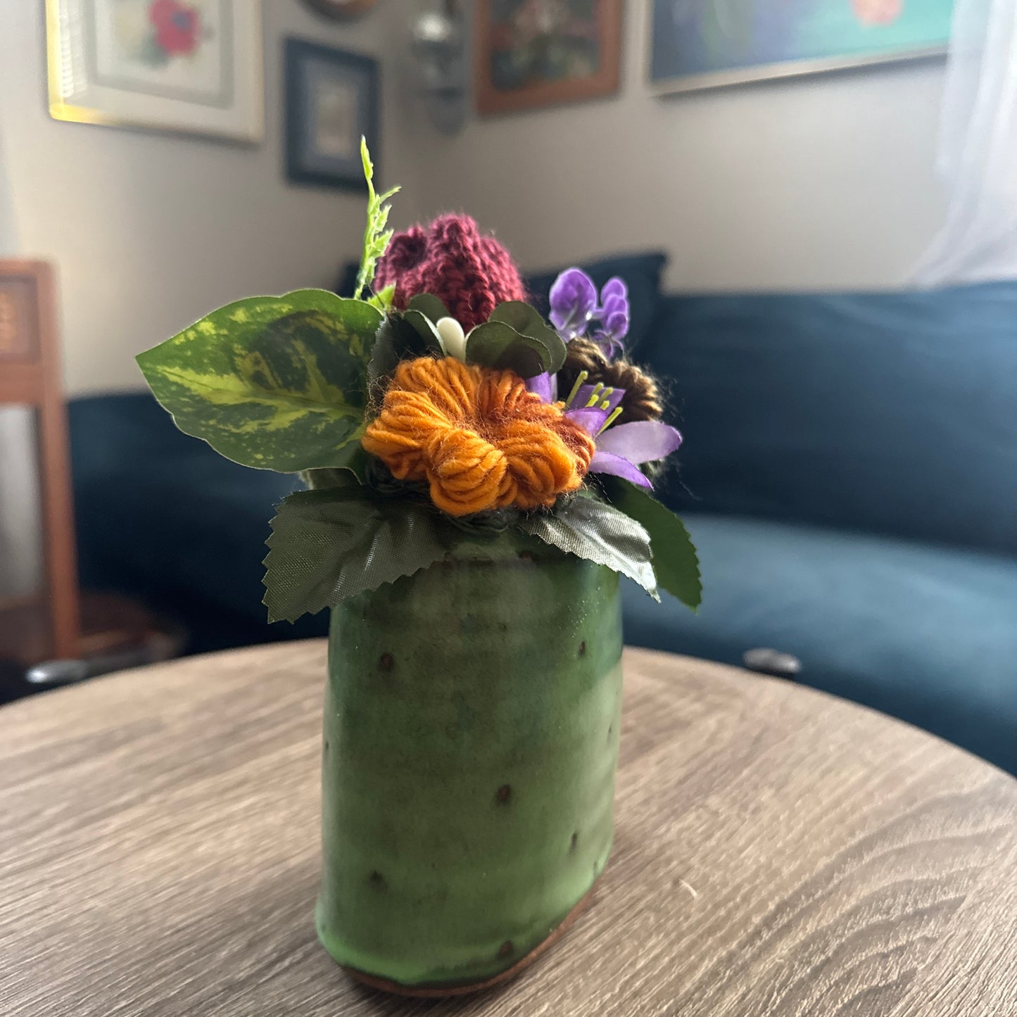 Green Pottery Planter Bouquet