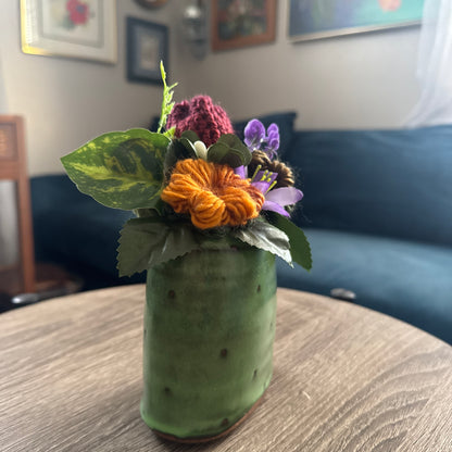Green Pottery Planter Bouquet