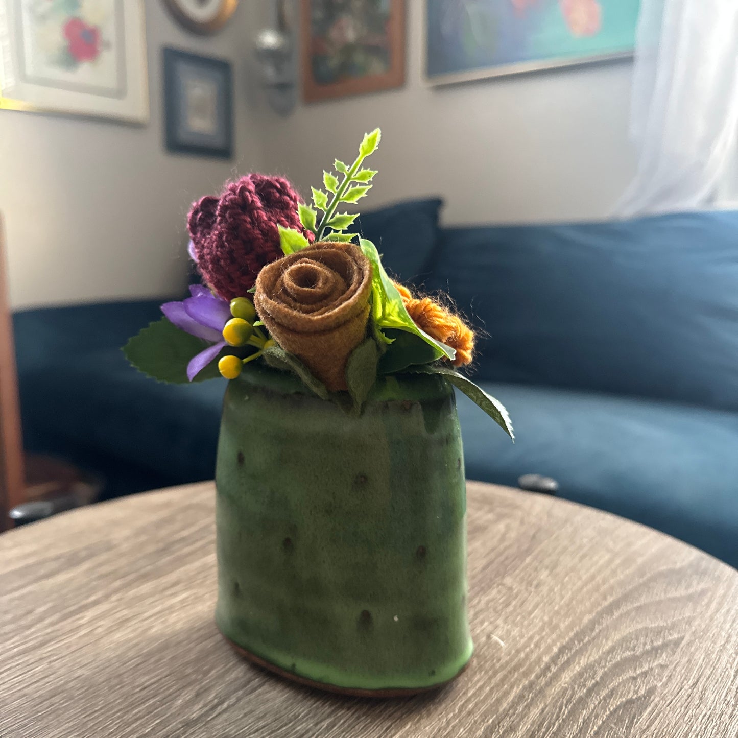Green Pottery Planter Bouquet