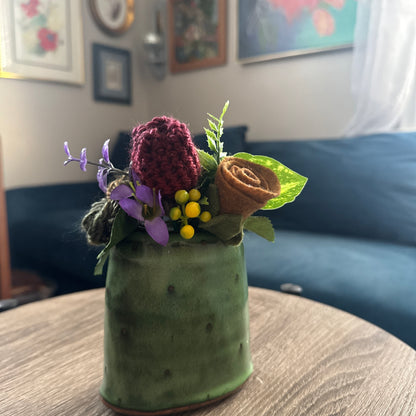 Green Pottery Planter Bouquet