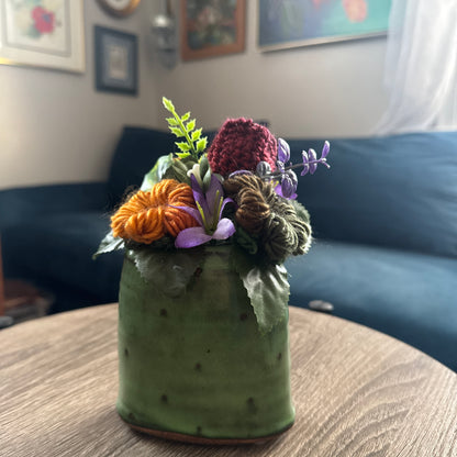 Green Pottery Planter Bouquet