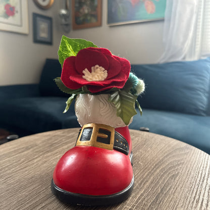 Santa Shoe Planter Bouquet