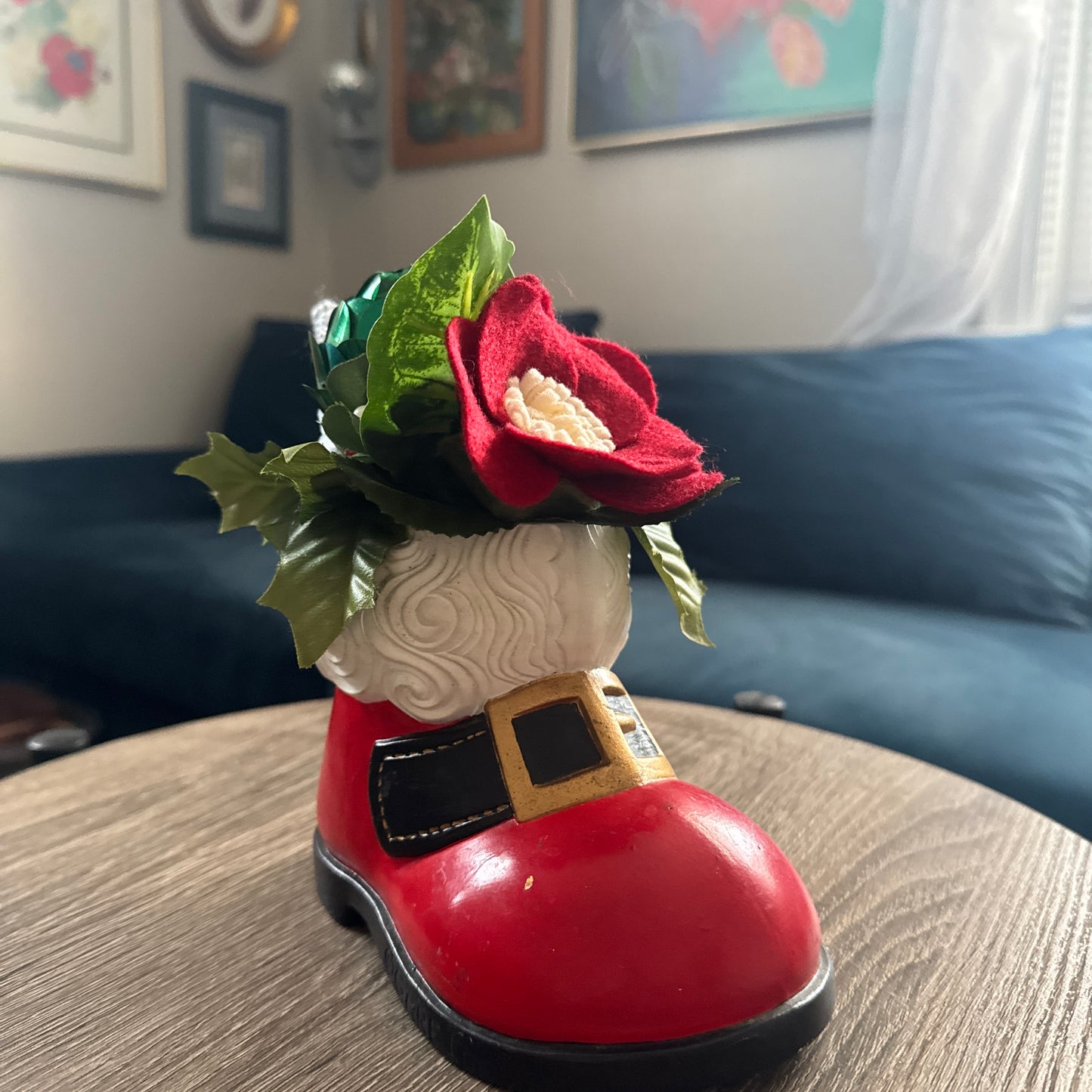 Santa Shoe Planter Bouquet