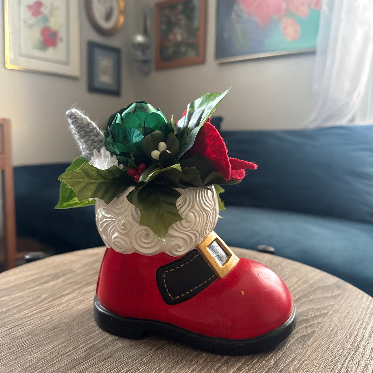 Santa Shoe Planter Bouquet