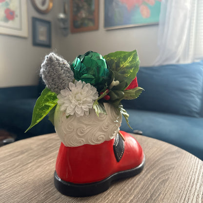 Santa Shoe Planter Bouquet