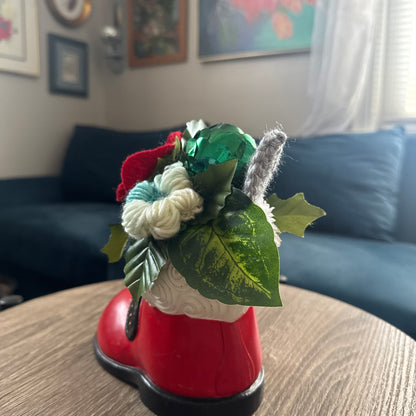 Santa Shoe Planter Bouquet