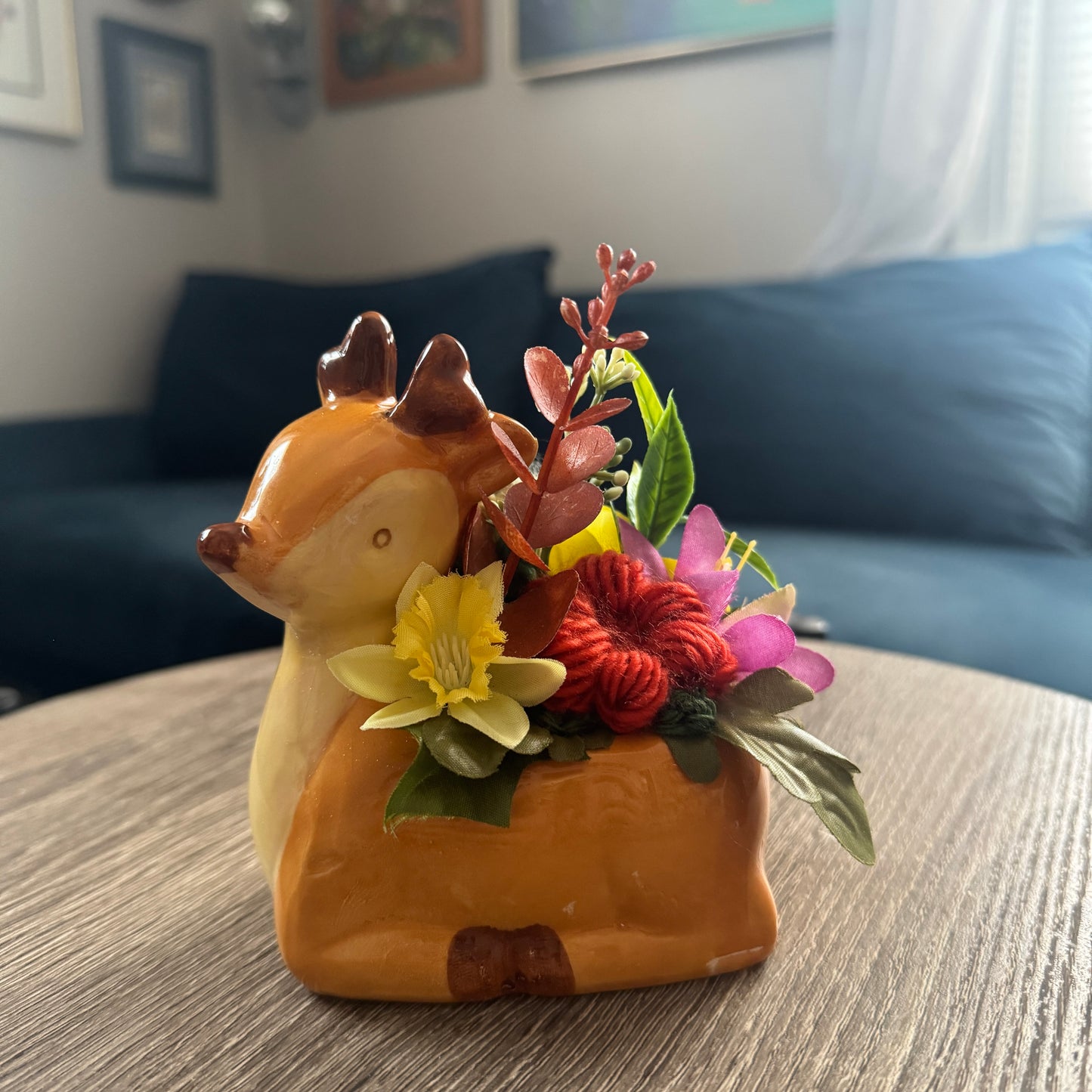 Deer Fawn Ceramic Planter Bouquet
