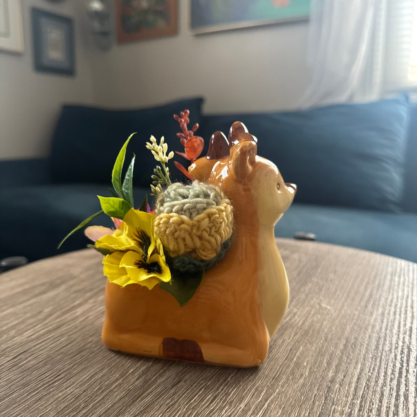 Deer Fawn Ceramic Planter Bouquet