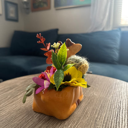 Deer Fawn Ceramic Planter Bouquet