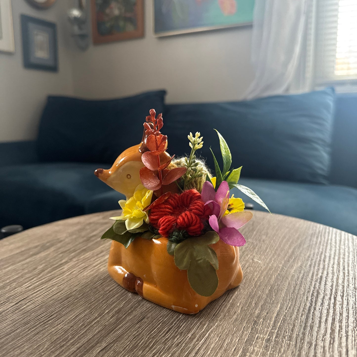 Deer Fawn Ceramic Planter Bouquet