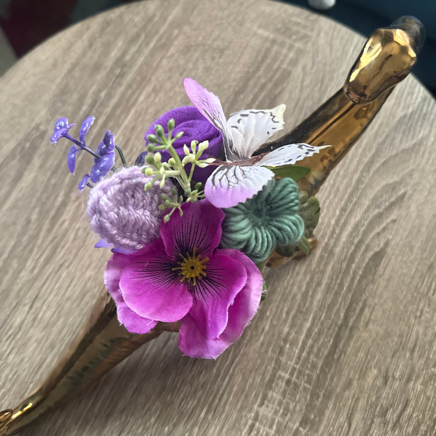 Gold Plated Brontosaurus Dinosaur Planter Bouquet