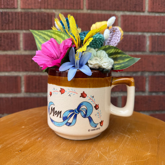 Vintage 1986 Otagiri "Mom" Mug Bouquet