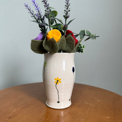 Multi-Flower Cream Vase