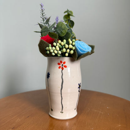 Multi-Flower Cream Vase