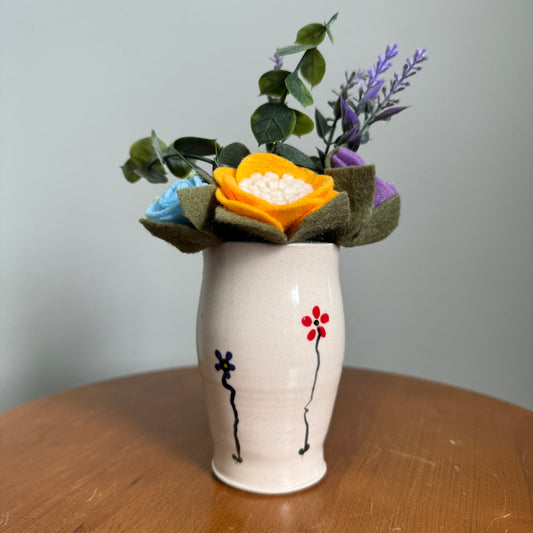 Multi-Flower Cream Vase